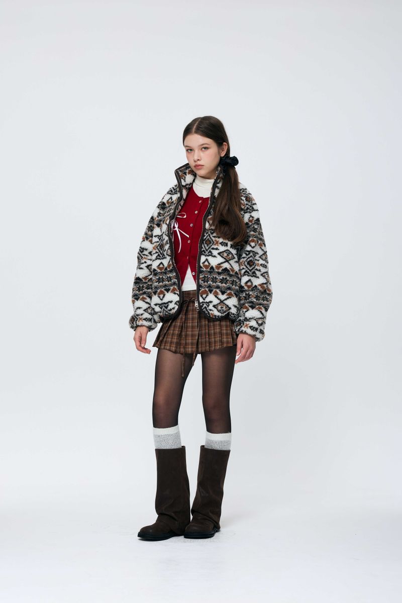 NORDEN FLEECE JACKET / BROWN