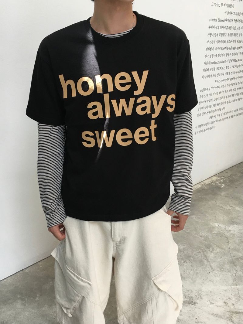 Sweet Semi-Crop Short-Sleeve T-Shirt 6C