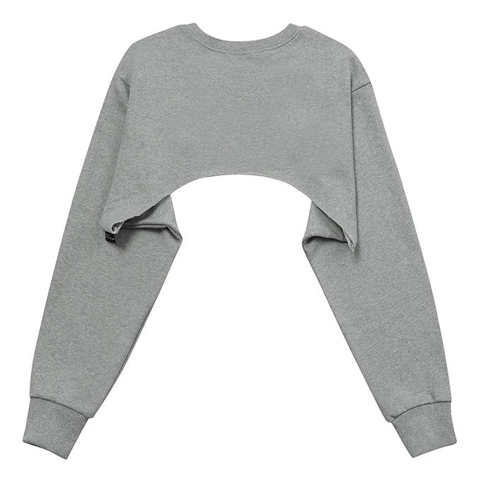 MELANGE GRAY ATHR MAXI CROP SWEATSHIRT