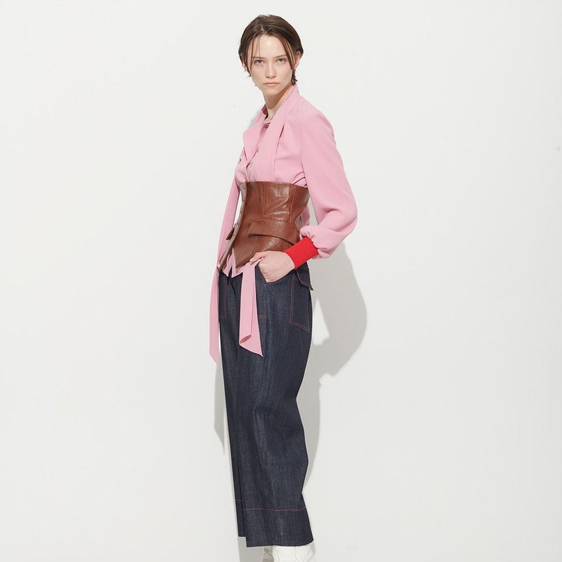  LUIS SCARF BLOUSE, PINK
