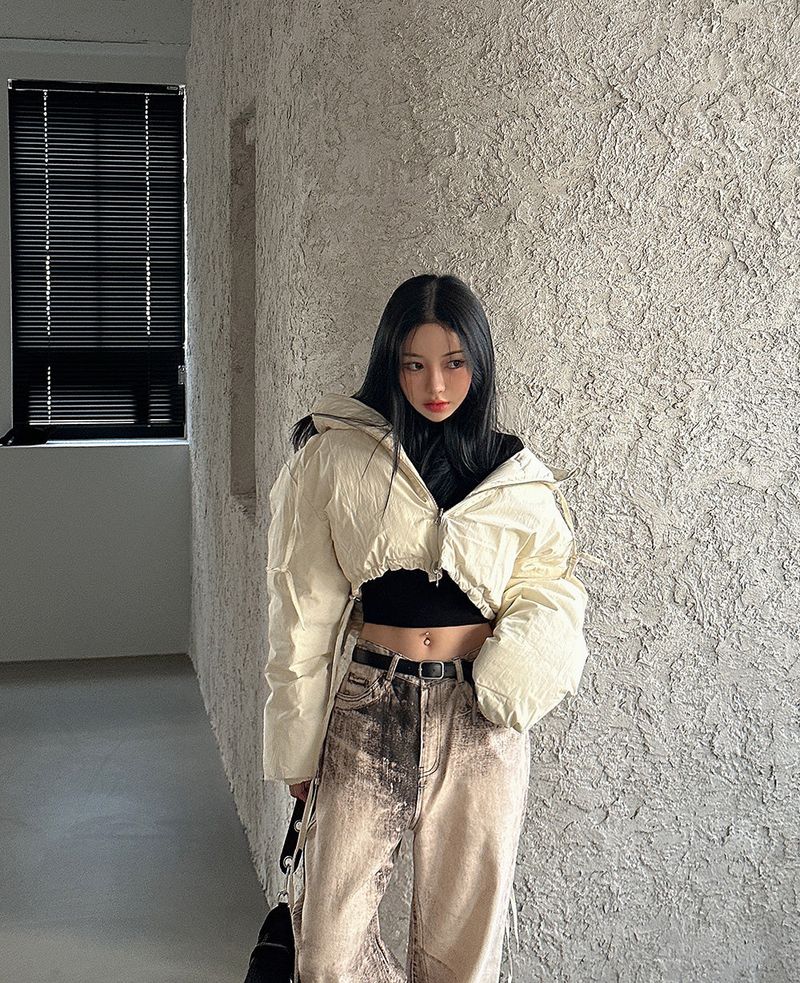 Delight-J（ディライトジェイ）の「reversible duck down double-sided crop padded coat（Jackets/Outerwear）」