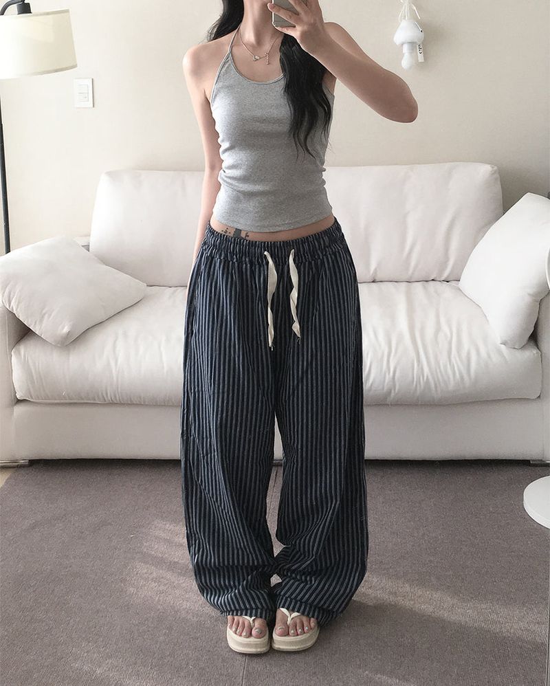 [Layered] Ribbed Halter Sleeveless T-Shirt (5 colors)