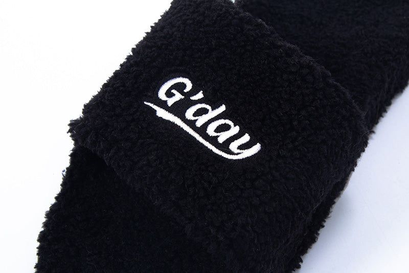 G'day furry sandals (black)