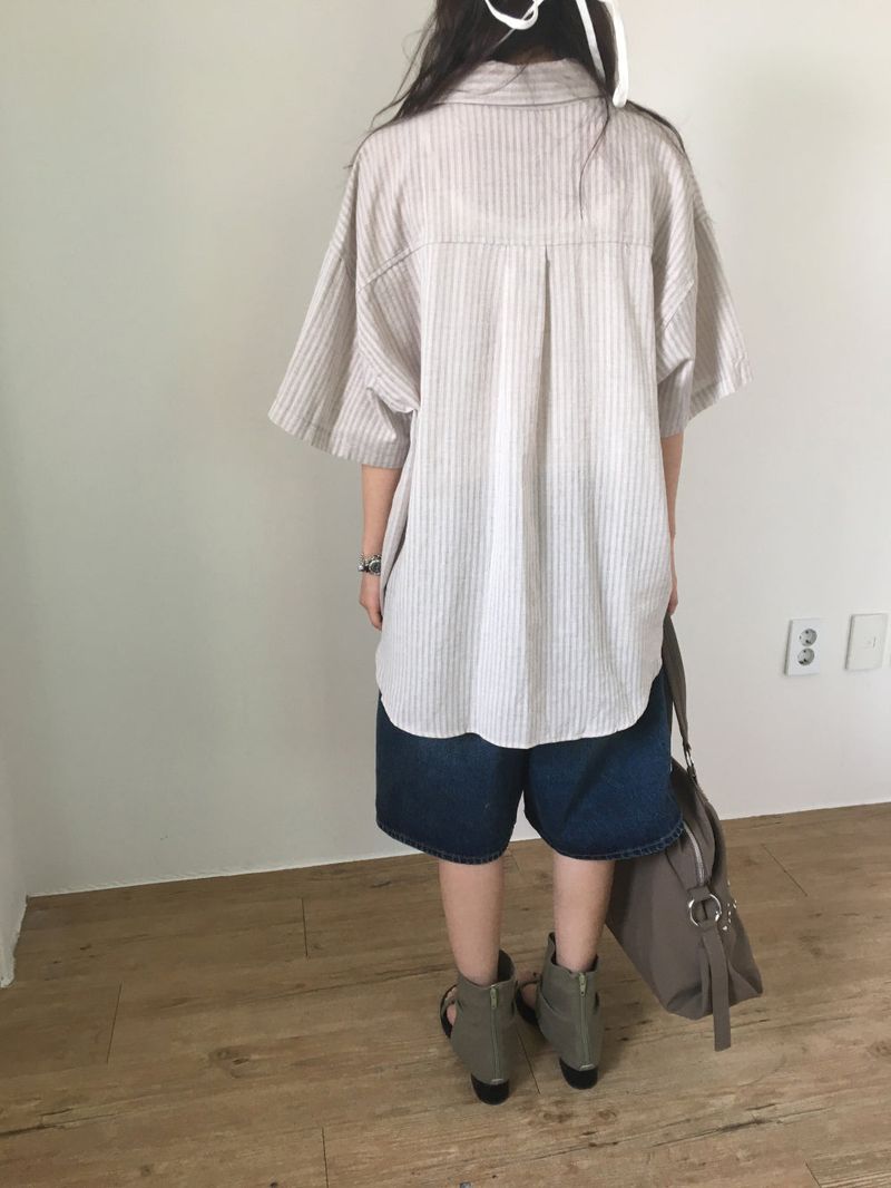 Linen ankle open sandals