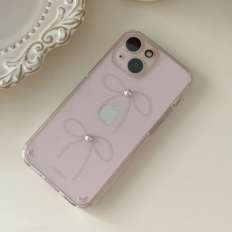 [handmade] silver ribbon jelly hard case