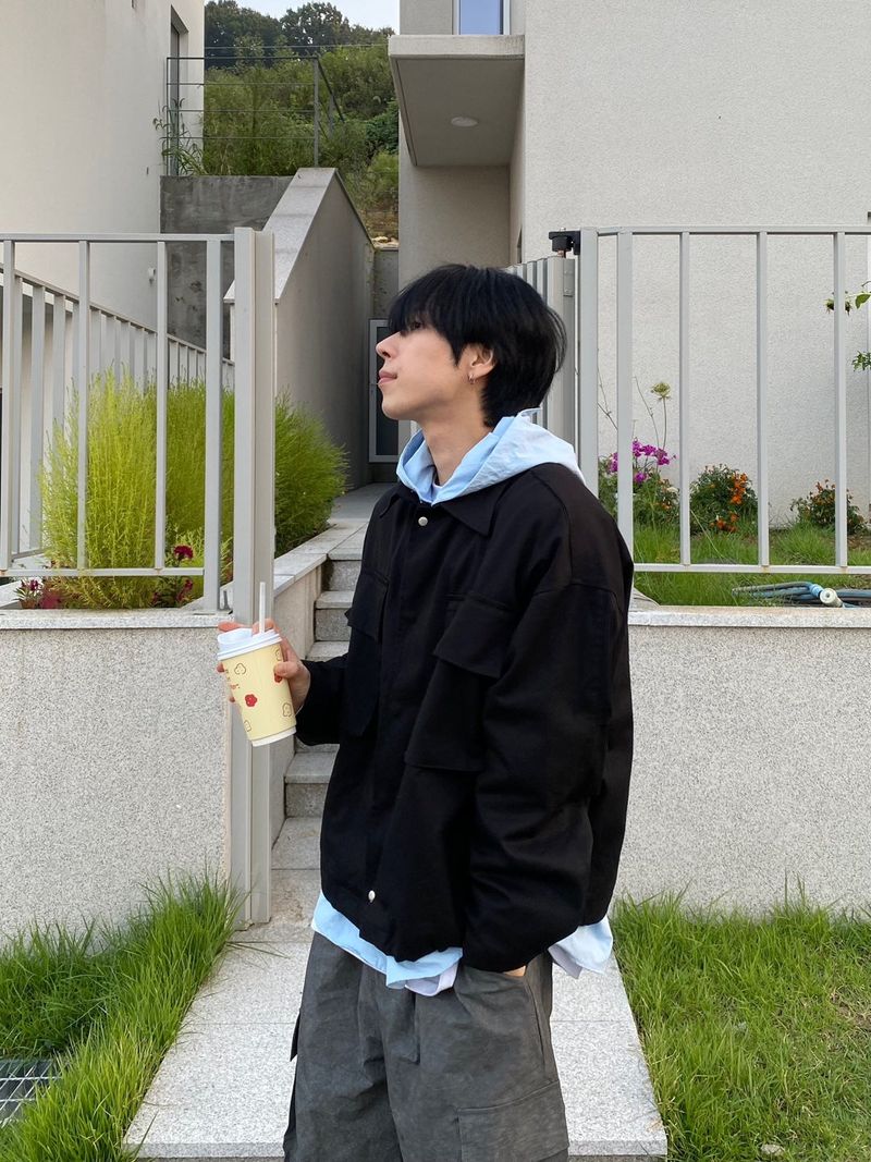 Snap Nylon Cap Hoodie 4C