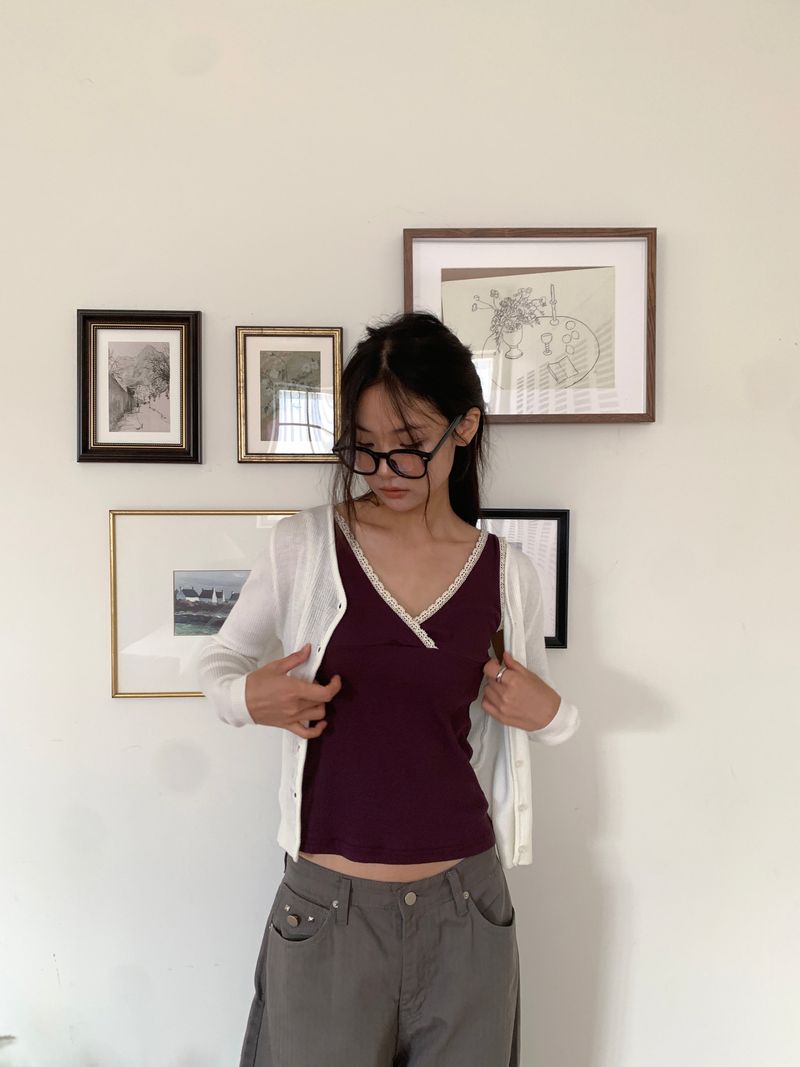 WOOL V-NECK CARDIGAN (5C)