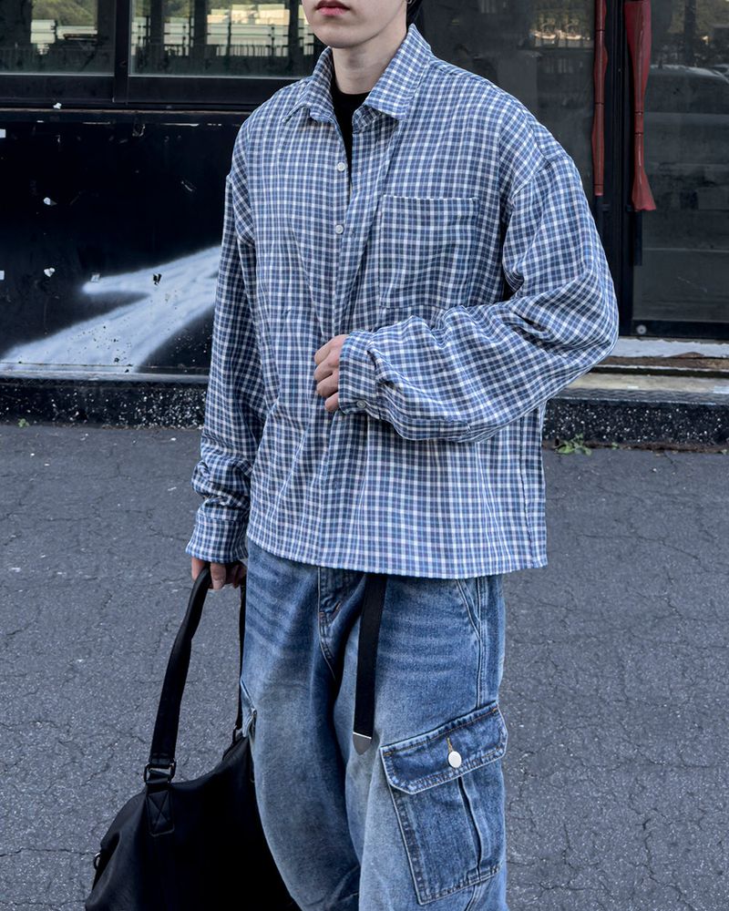 N Semi Crop Check Shirt