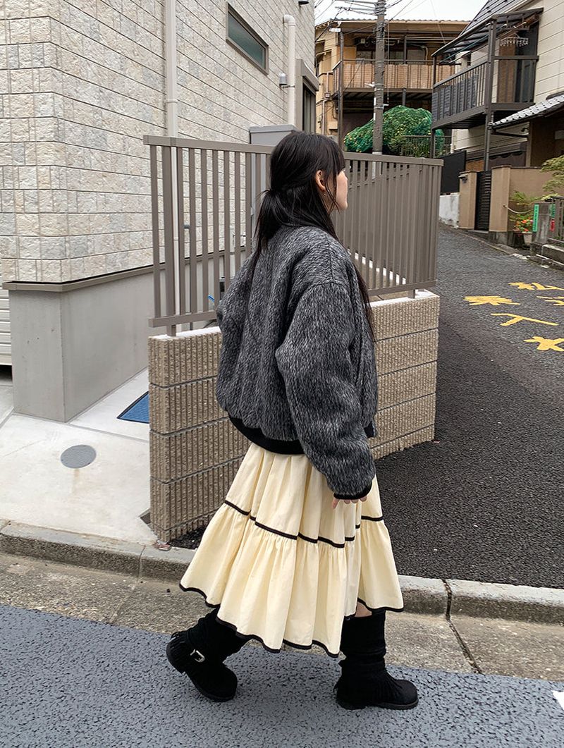 TAPE FLARE RIBBON SKIRT (2C)