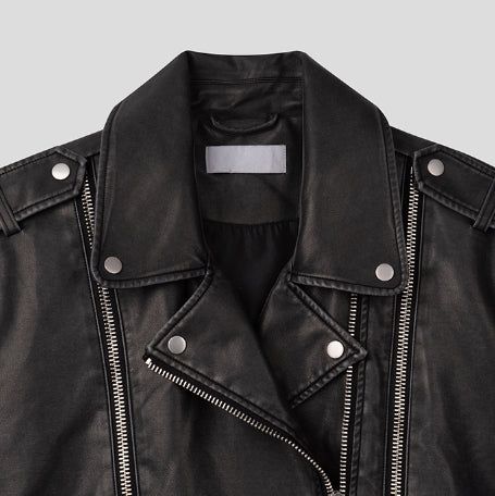 Ale Vintage Washed Crop Rider Jacket