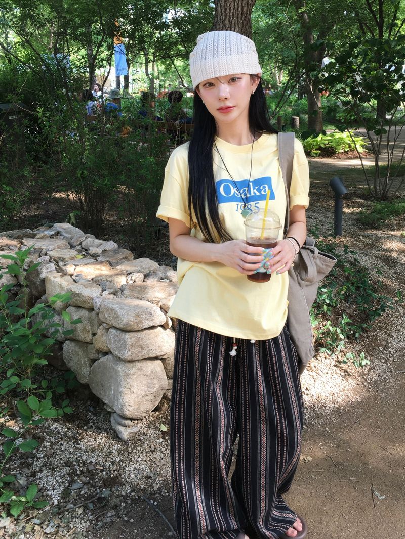 Inca Ethnic Striped Elastic Pants (2c)
