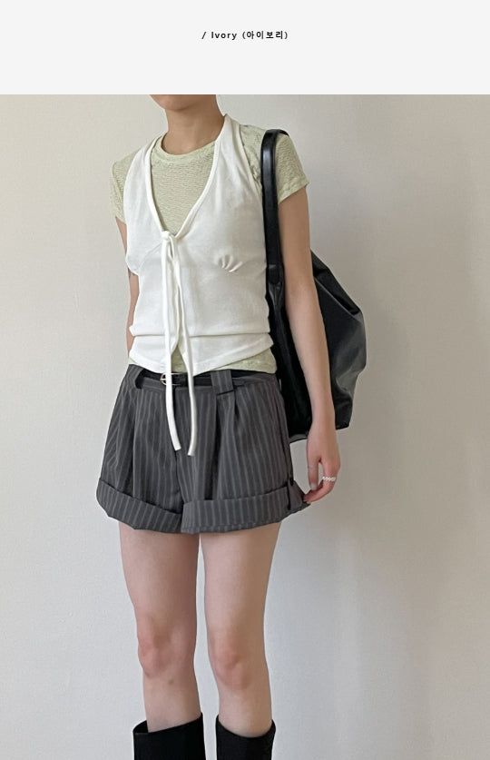 INCHANT ME(インチャントミー)の「Bio Shirred Halter Neck Knit Vest(Tops)」