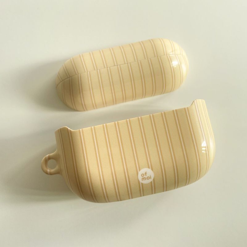 butter yellow glossy hard airpods case