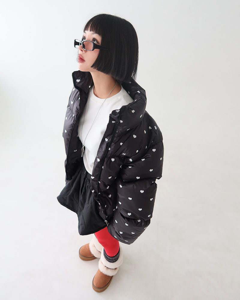 Heart crop short padded coat