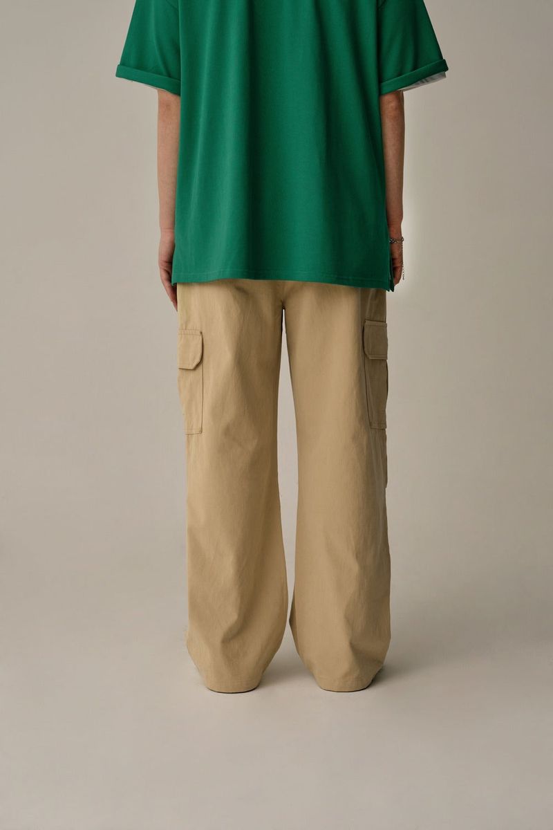 SUEDE COTTON CARGO PHANTS (BEIGE)