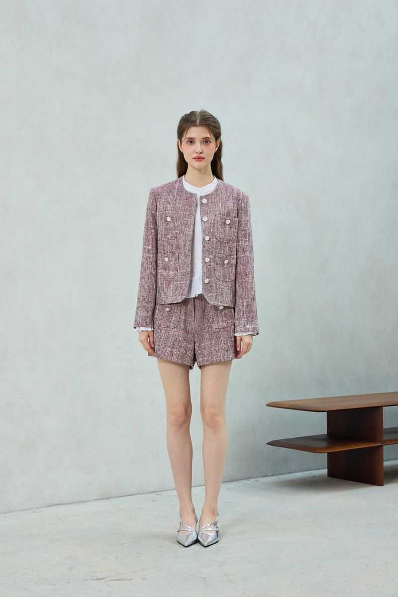 CHERISH TWEED SHORTS PANTS / RED