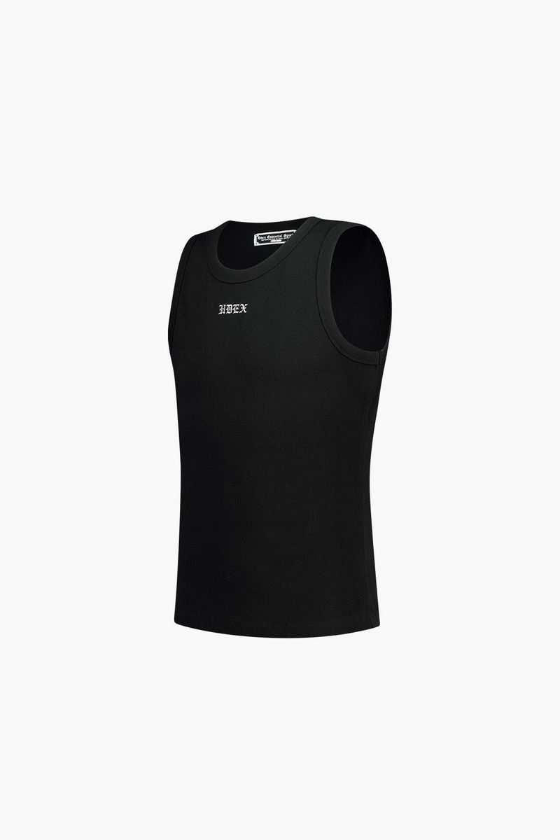 Essential Ribbed Body Fit Tank Black