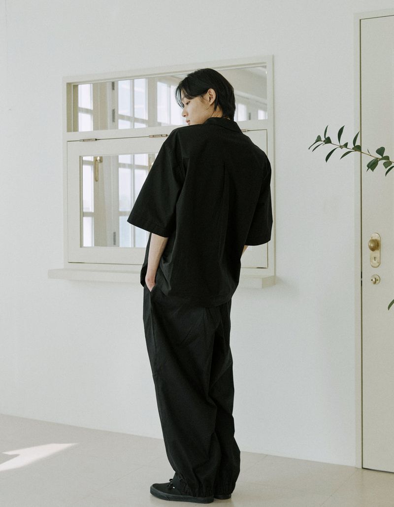 unisex folding shirts black