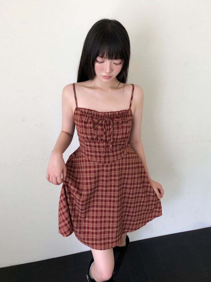 Rian Check Sleeveless Dress