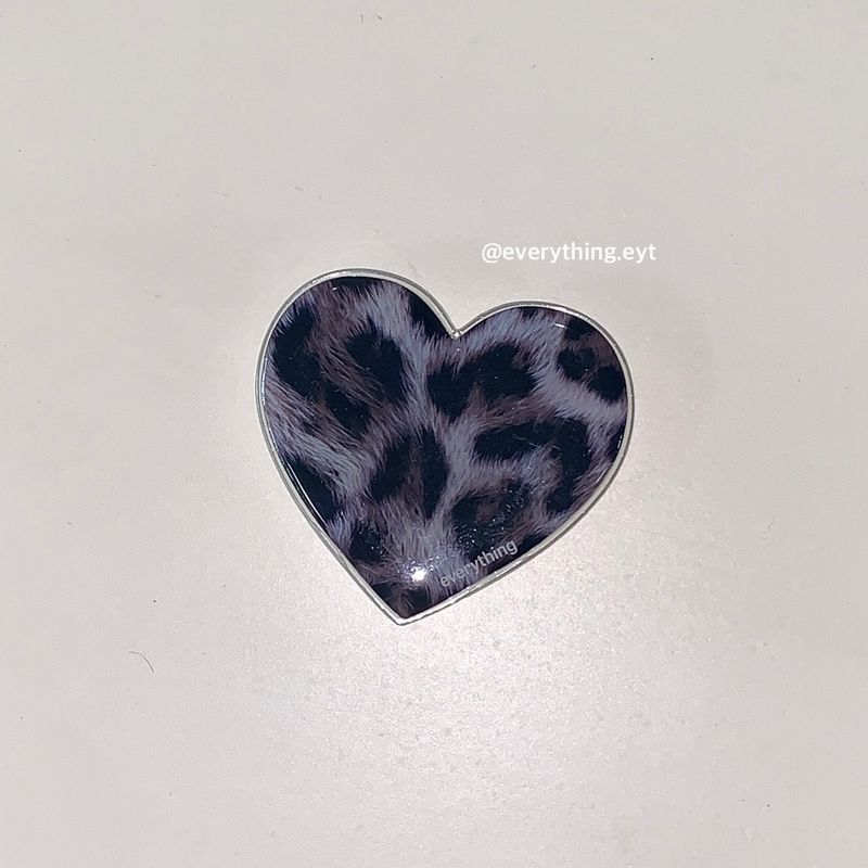 leopard fur heart tok (3 color)
