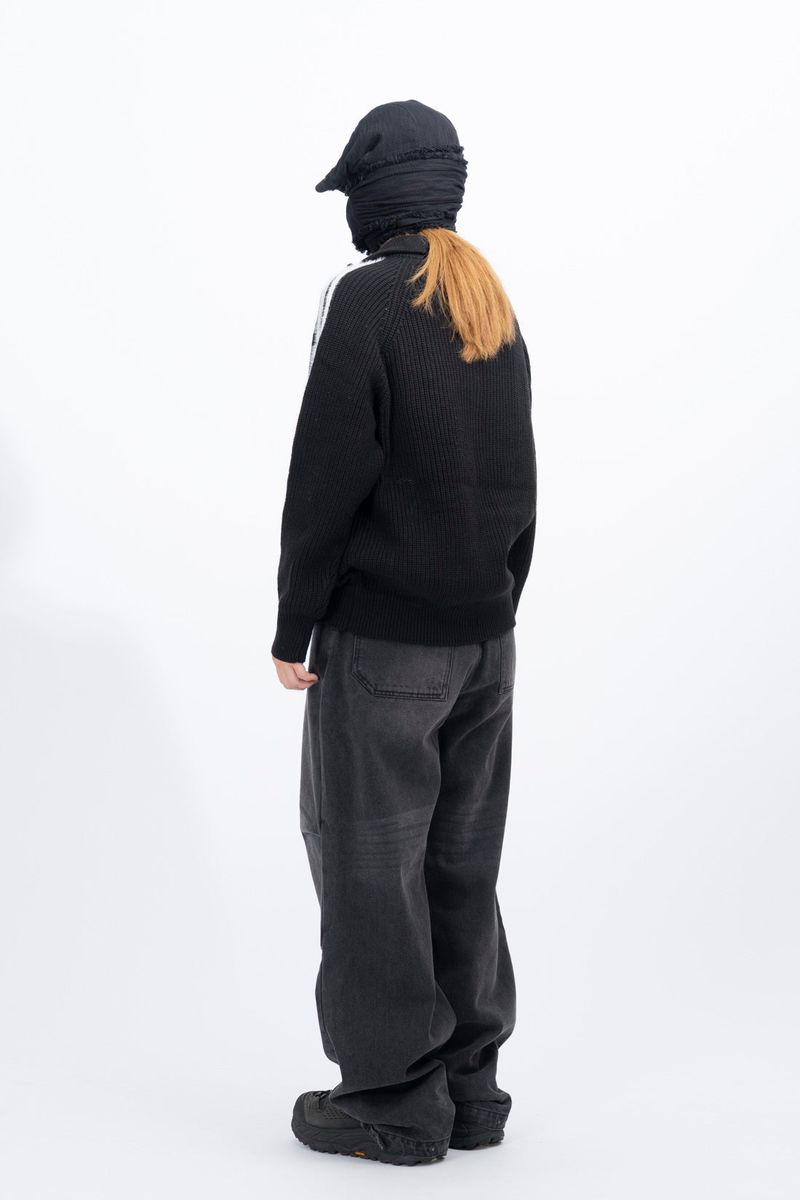 Tiny Hairy Line Knit Zip Up