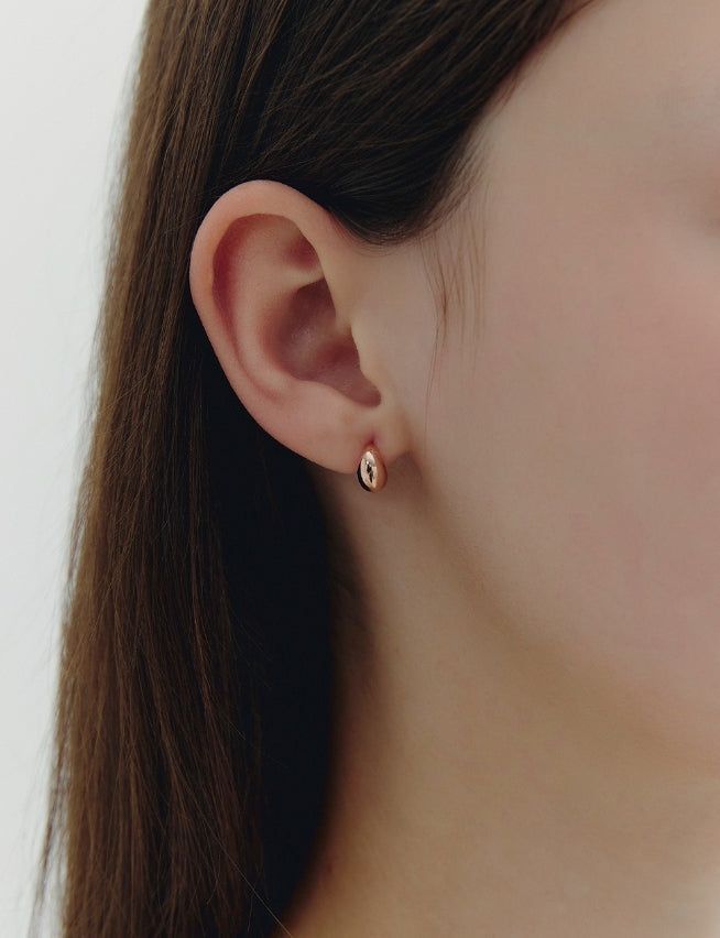26SS★ H Edition Silver Off-Drop Hoop Earrings