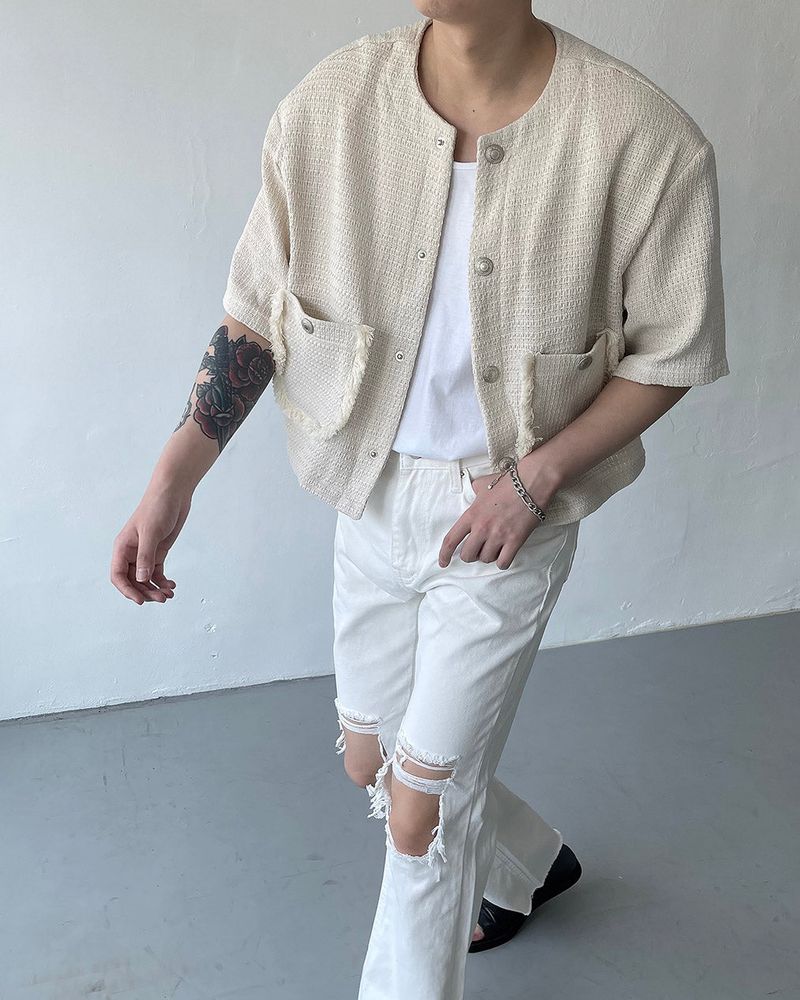 COZINESS（コジネス）の「TAP Snap Tweed Jacket (2 colors)（Jackets/Outerwear）」