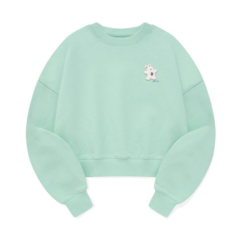 WITTY BUNNY WAPPEN CROP SWEATSHIRT [MINT]