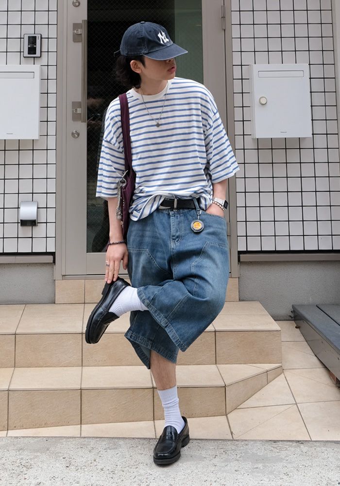 RUU Sand Washing Denim Bermuda Pants