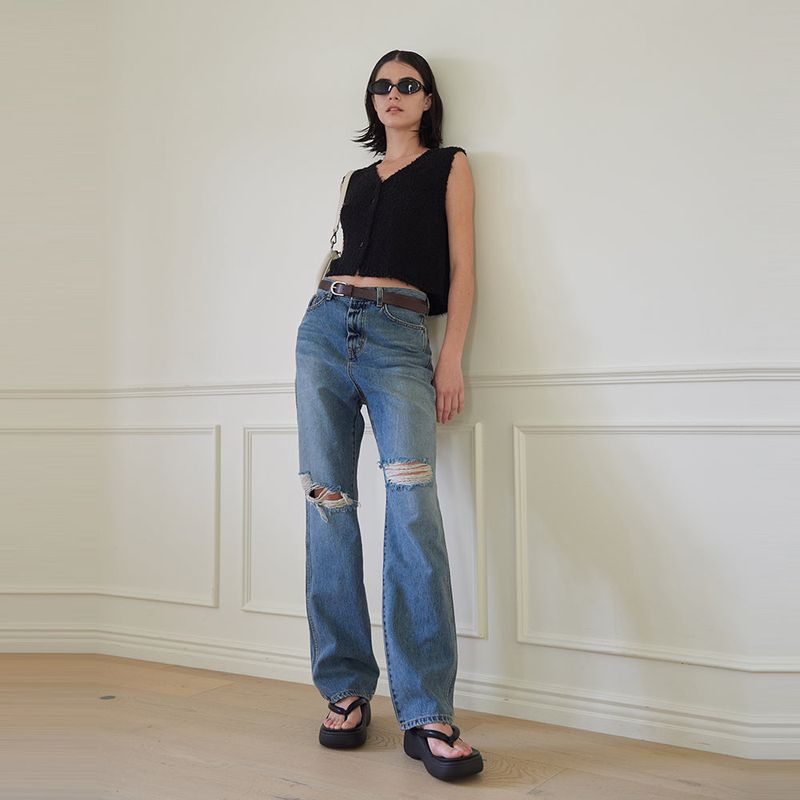 TMO BY 13MONTH（ティーエムオーバイサーティーンマンス）の「VINTAGE DENIM PANTS (BLUE)（Pants）」