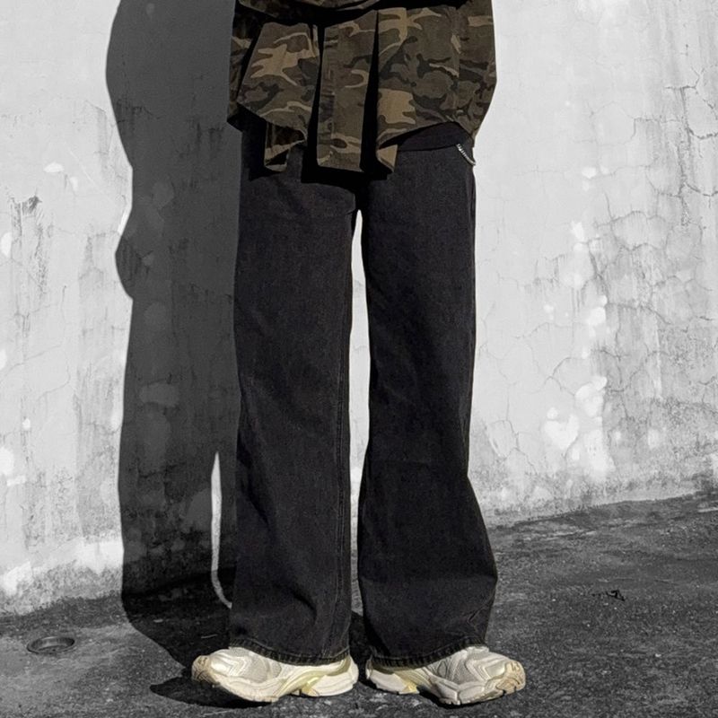 Basic Wide Denim Pants - 3COLOR