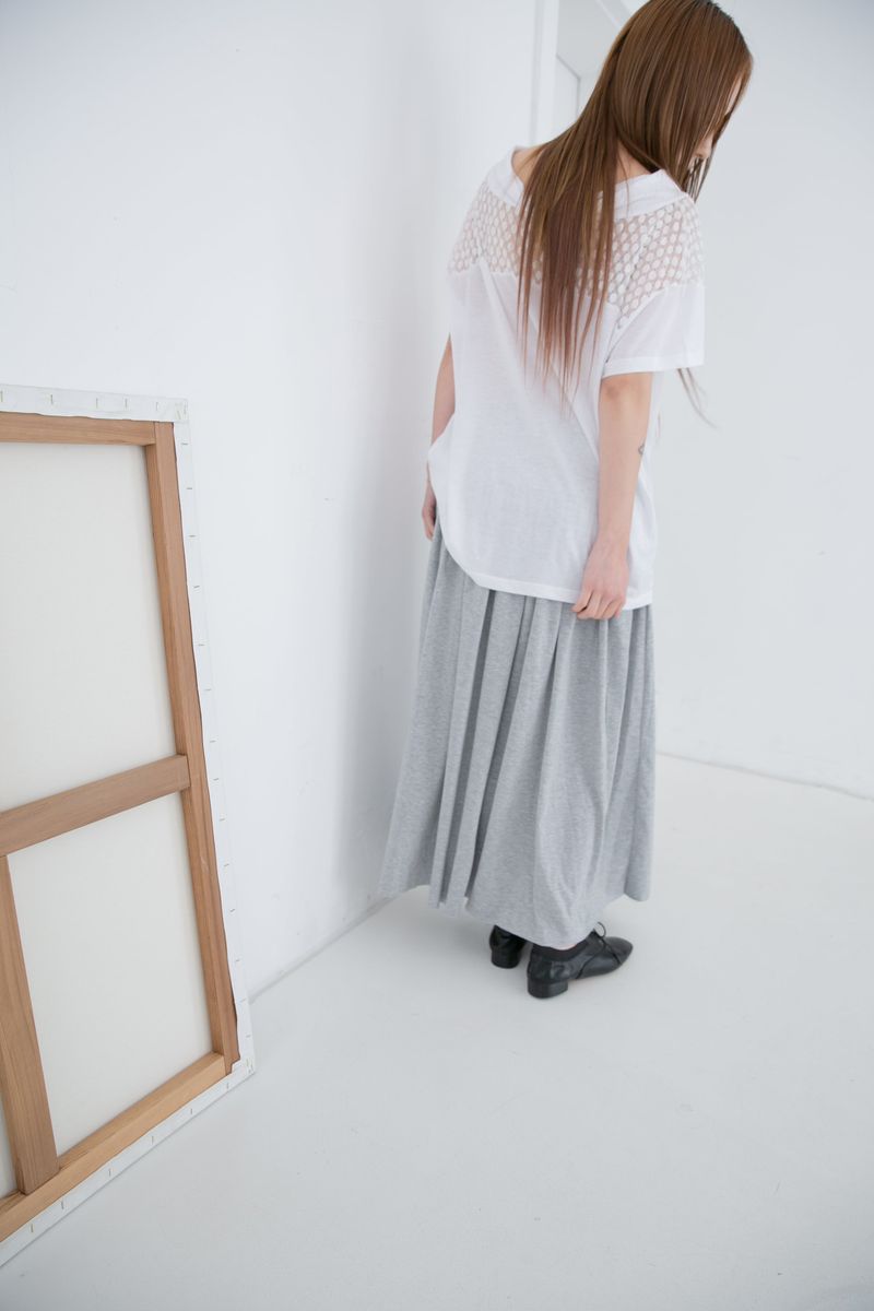shirring banding long skirt(3colors)