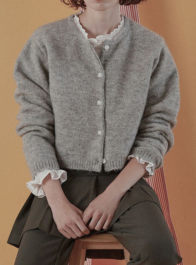 WITHOUTSUMMER(ウィズアウトサマー)の「Merin alpaca cardigan_gray(Tops)」