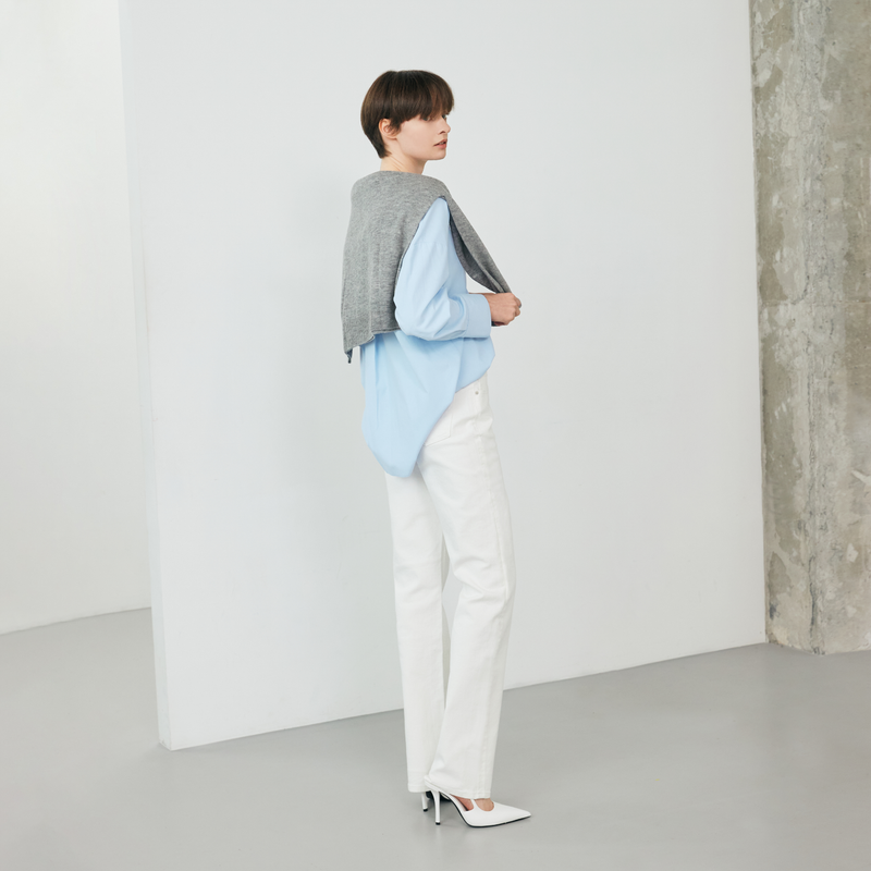 Cotton Straight Denim White - YS391
