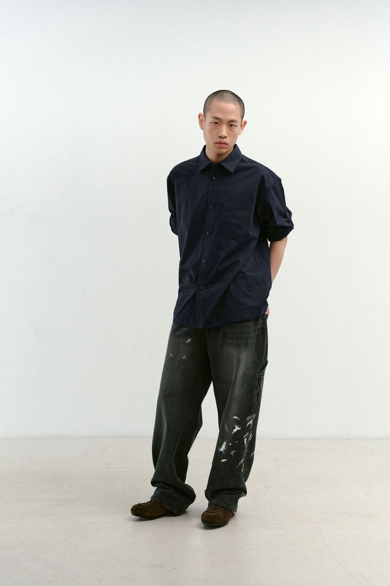 One Pocket Paper Work Shirt (Navy)