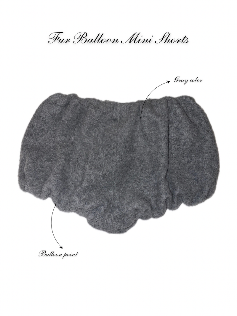 Fur Balloon Mini Shorts
