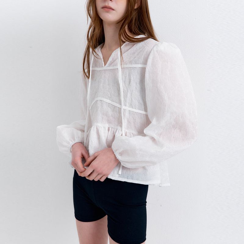 Puff Sleeve Blouse White