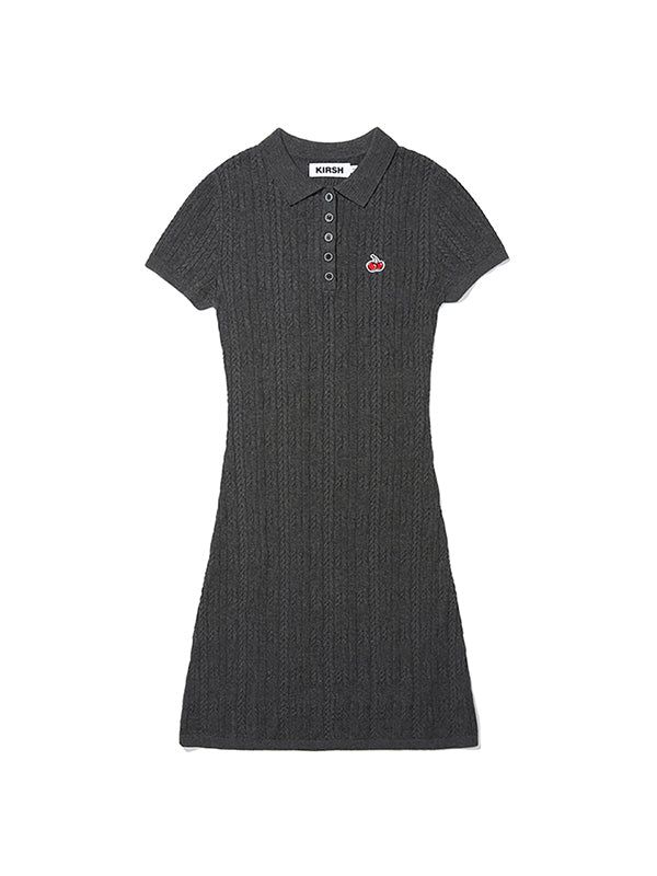KIRSH（キルシー）の「SMALL CHERRY CABLE KNIT DRESS [MELANGE GRAY]（Dresses）」