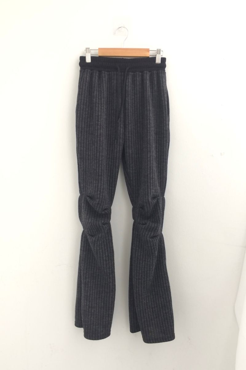 Stripe bootcut banding pants