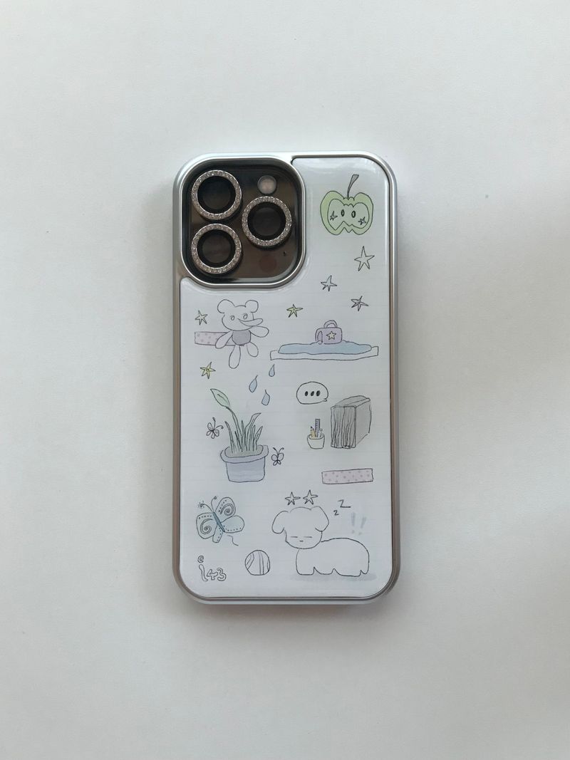 [MADE] Doodle note silver epoxy case 