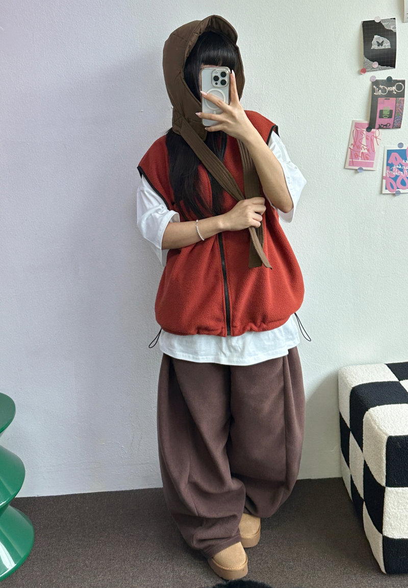 BOTH-SIDES FLEECE SNAP LONG PANTS 🧸🩵🤍6COLOR