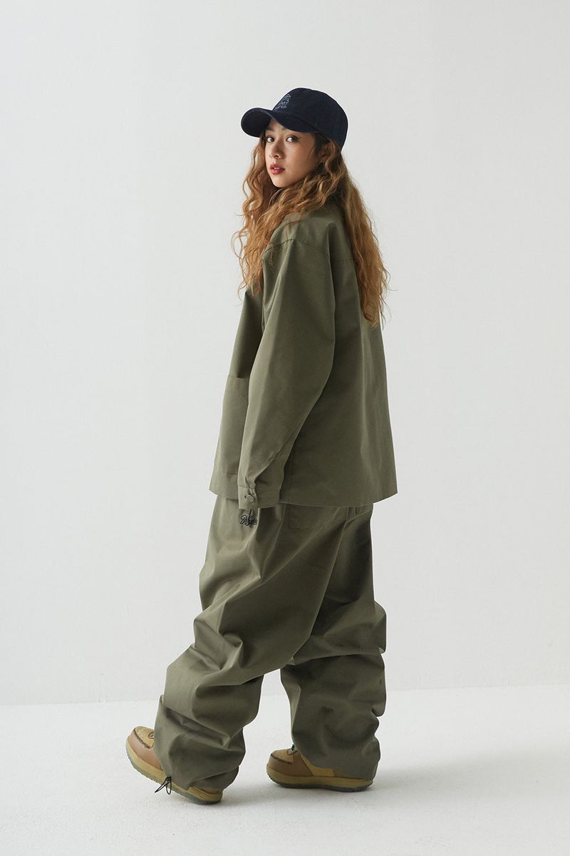 BSR2223FWJK065 LOGO COLLAR COTTON BASIC JACKET KHAKI