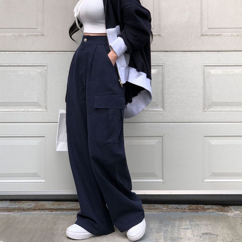 [BELLIDE MADE] suede pocket wide cargo pants