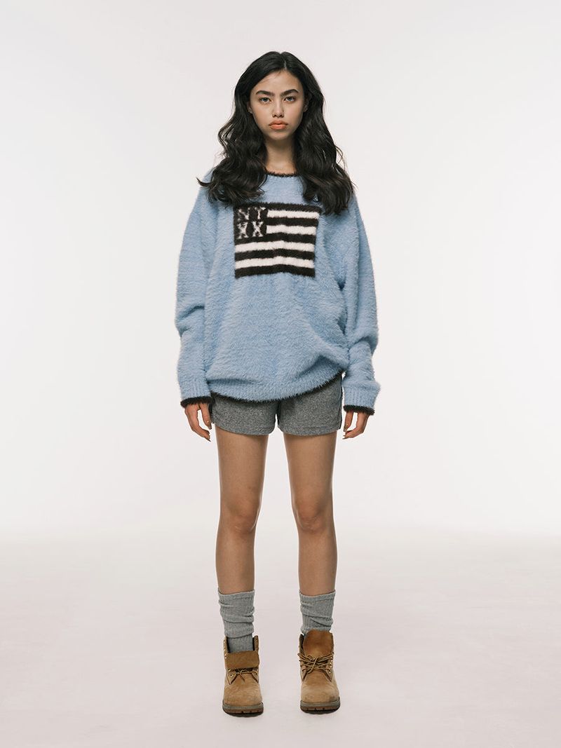 NYXX（エヌワイエックスエックス）の「NYX FLAG KNIT BLUE（Tops）」