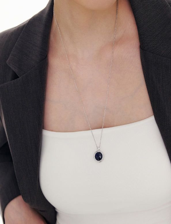 hyeres lor（イエール・ロール）の「26SS★ [Premium Plating] Penisense AB Coin Necklace Lapis Lazuli（Accessories）」