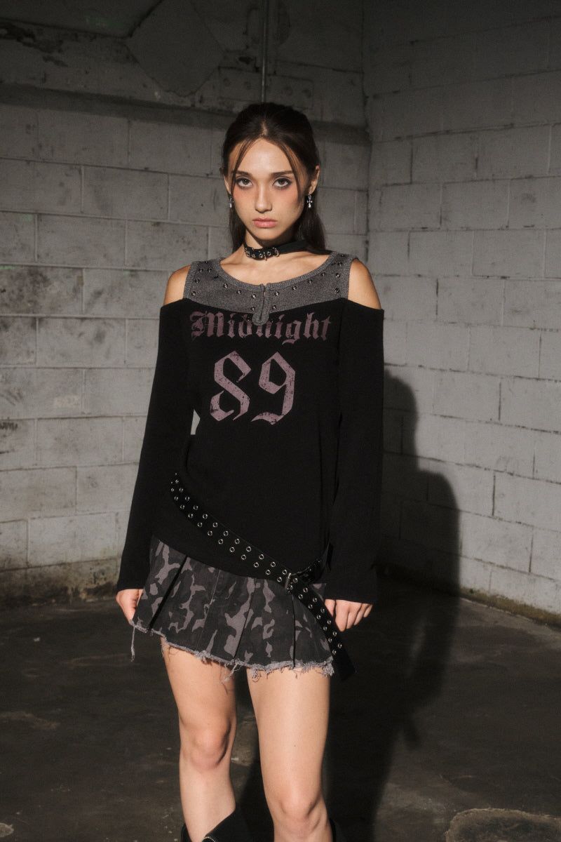 camo mini skirt (dark grey)