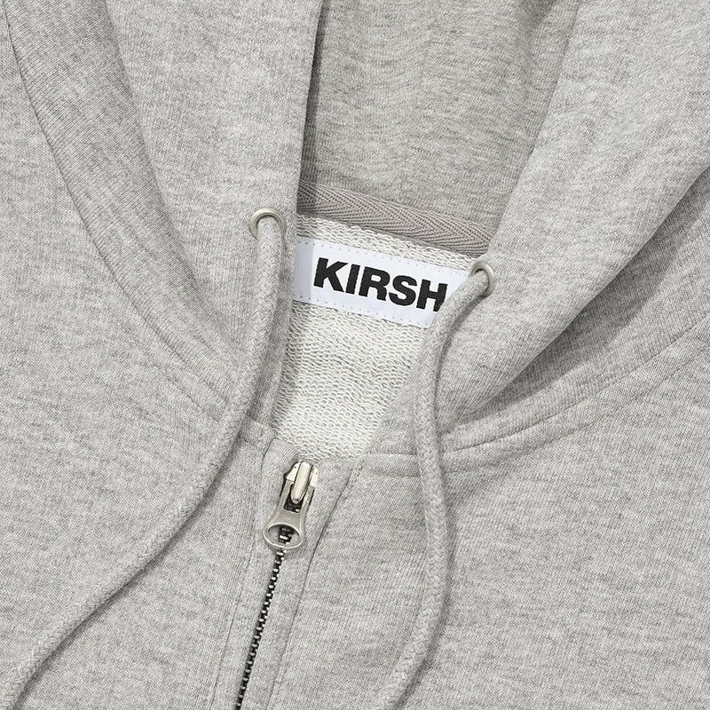 SMALL CHERRY REGULAR FIT HOODIE ZIP UP [MELANGE GRAY]