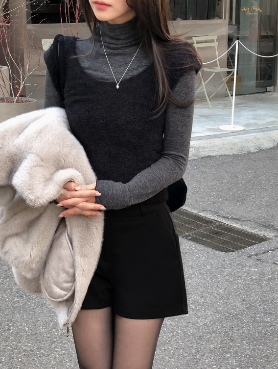 Terry U-neck Cap Short Sleeve Knit (2color)