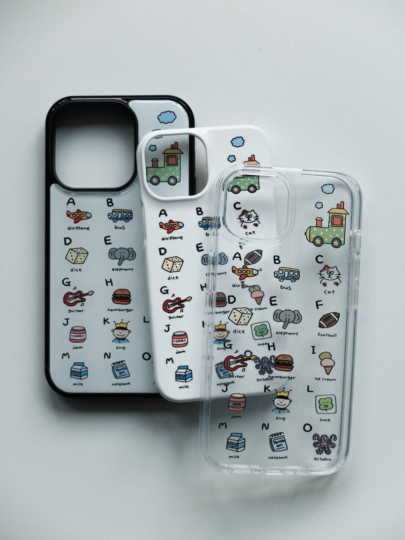 alphabet doodle case (epoxy)