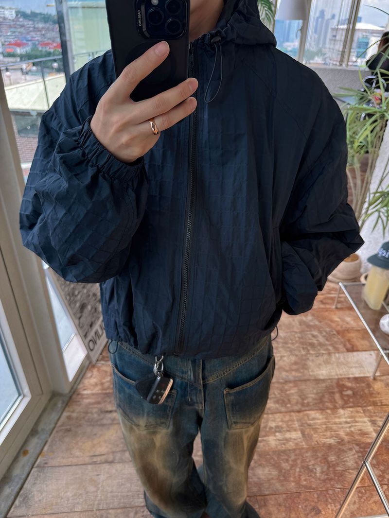 3 TAP Moif Crop Wind Breaker (2color)